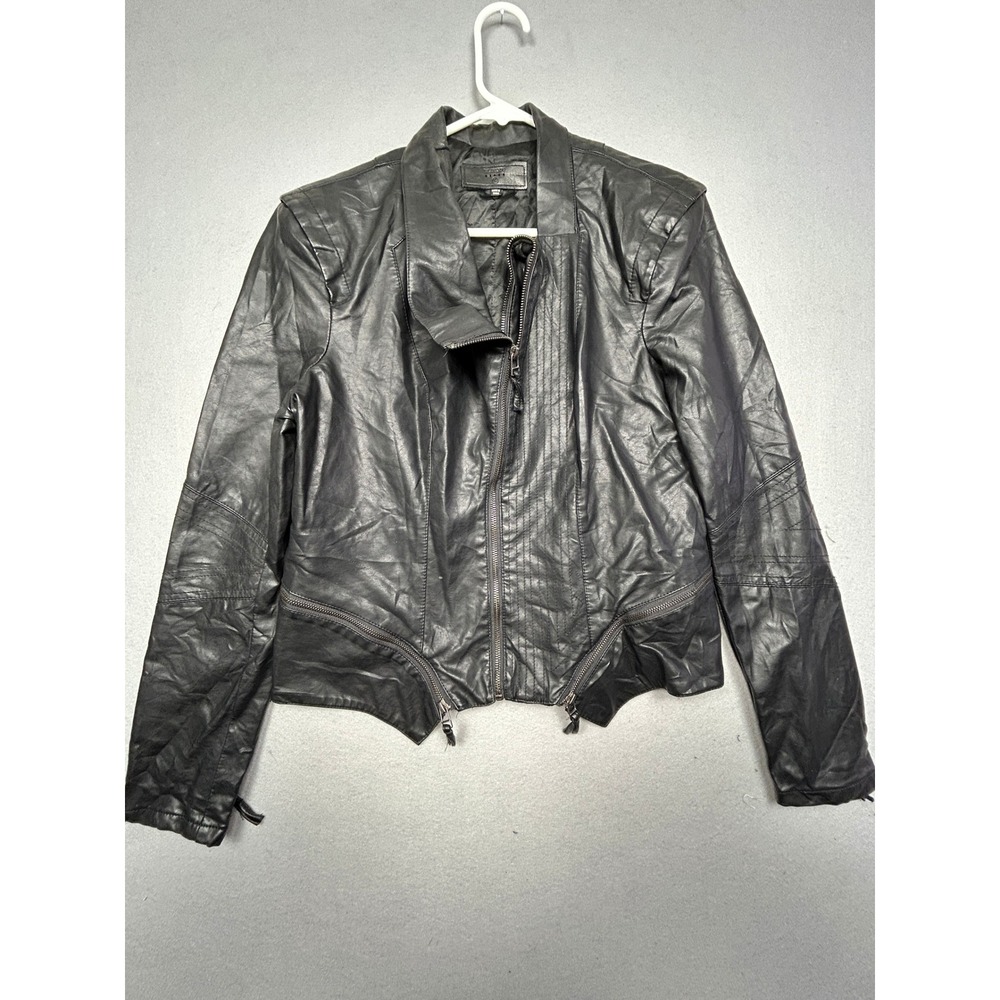 BLANKNYC Moto Jacket Polyurethane Viscose Black Large Women